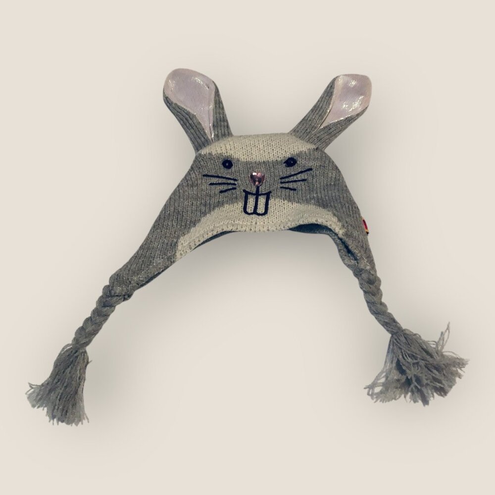 Build-A-Bear Workshop Bunny Ear Knit Hat With Braids BABW